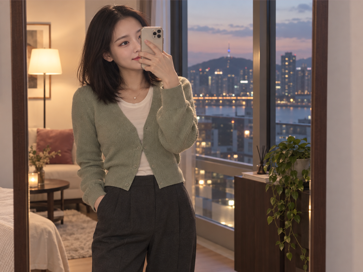 서울특별시 금천구 이동과 방문 일정을 안내하는 젊은 성인 한국 여성 관리사